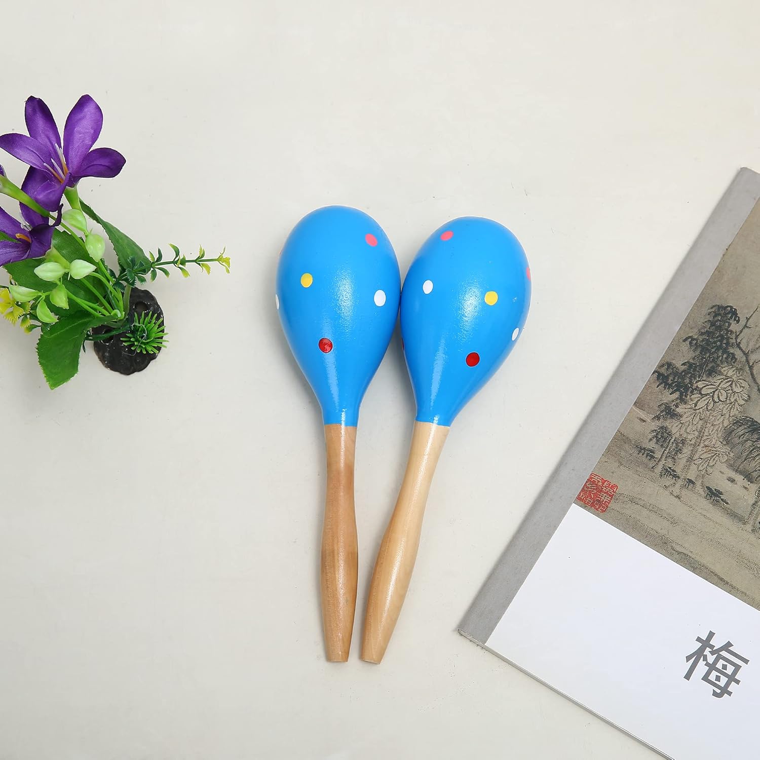 Maracas – Juego de 2 batidos de madera profesional para rumba, instrumentos musicales latinos, sonajeros de percusión de mano con ritmo de salsa