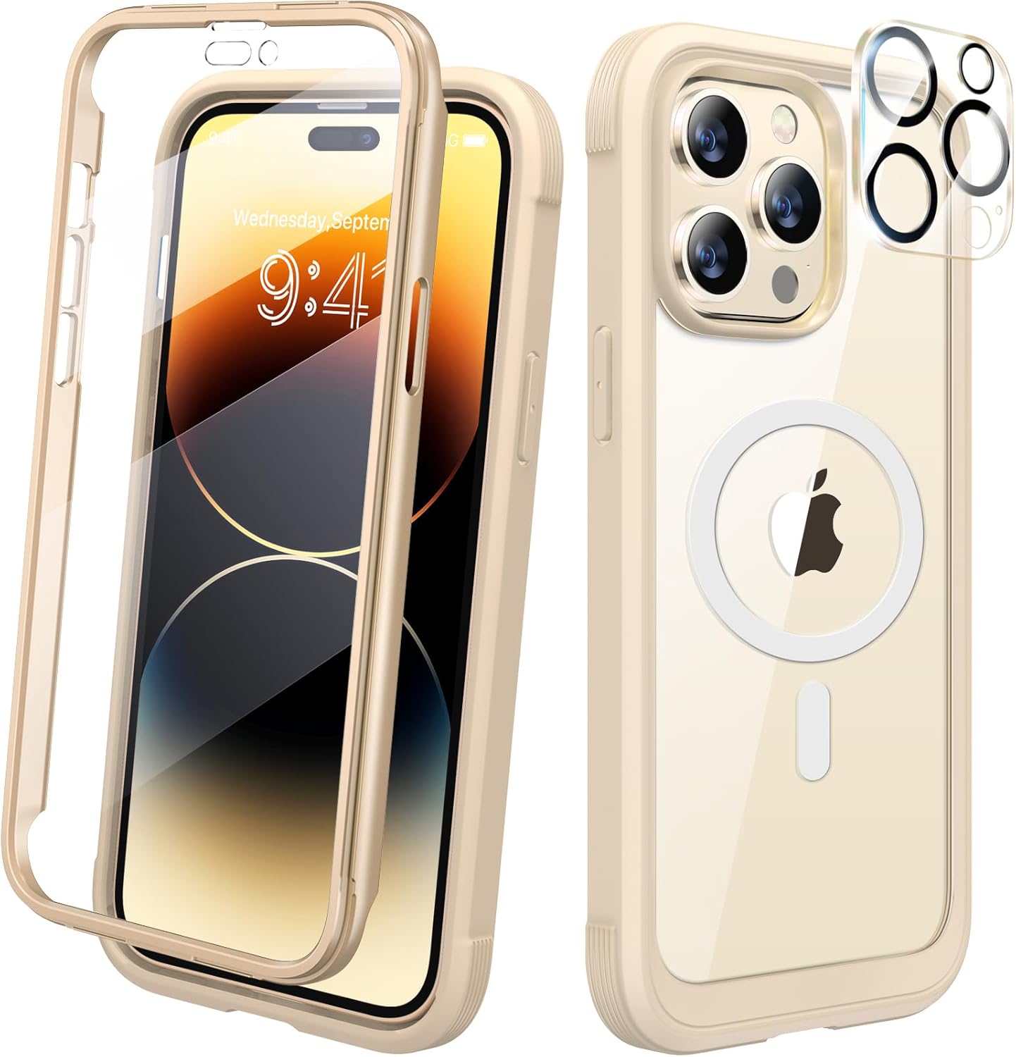 Diaclara Funda diseñada para iPhone 14 Pro Max de 6.7 pulgadas, compatible con Mag Safe actualizada en 2023 Funda protectora 360 + protector de
