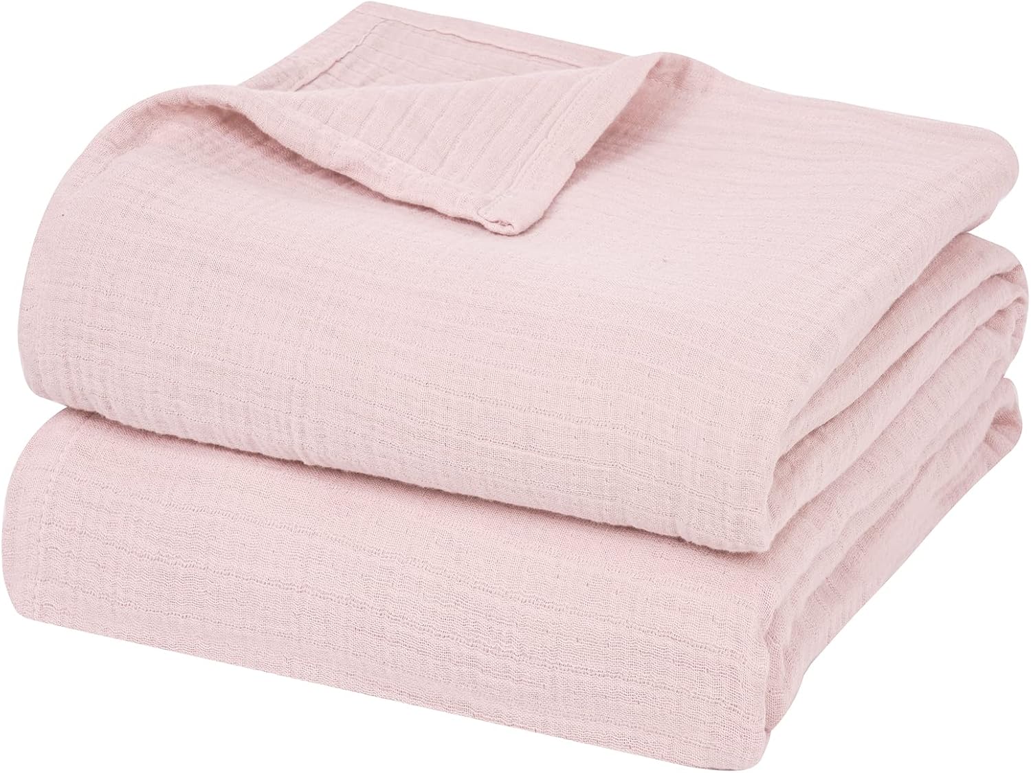 PHF Manta 100% de muselina de algodón de 50 x 60 pulgadas, manta ligera y transpirable de 4 capas, manta de gasa ultrasuave para sofá, cama,