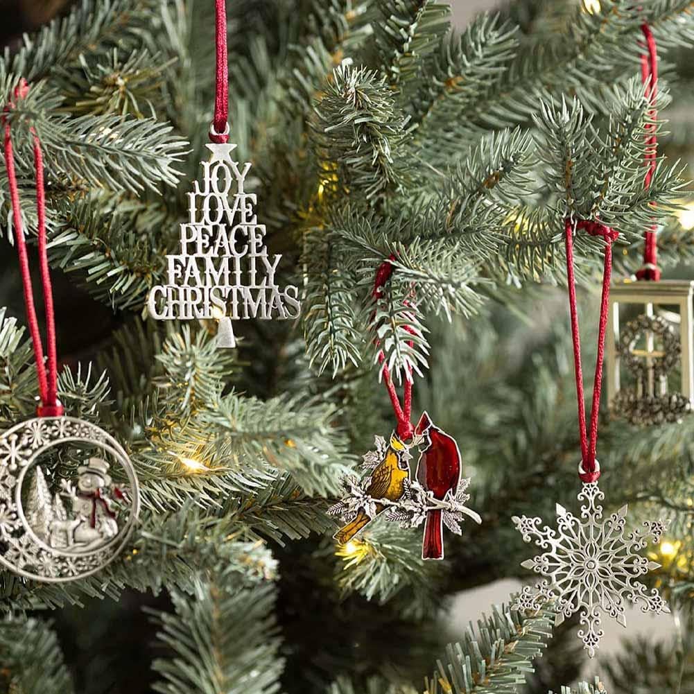Adorno de árbol de Navidad de peltre, adorno de Navidad de peltre colgante hecho a mano de doble cara, decoración colgante para manualidades,