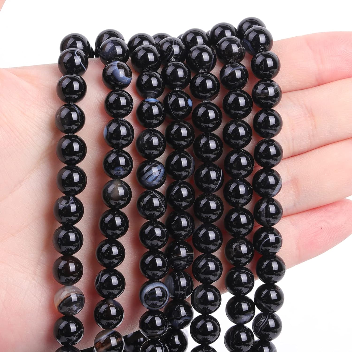 VIVANILLA 60 cuentas de piedras preciosas naturales de 0.236 pulgadas, cuentas de piedra de energía curativa de 15.5 pulgadas para fabricación de