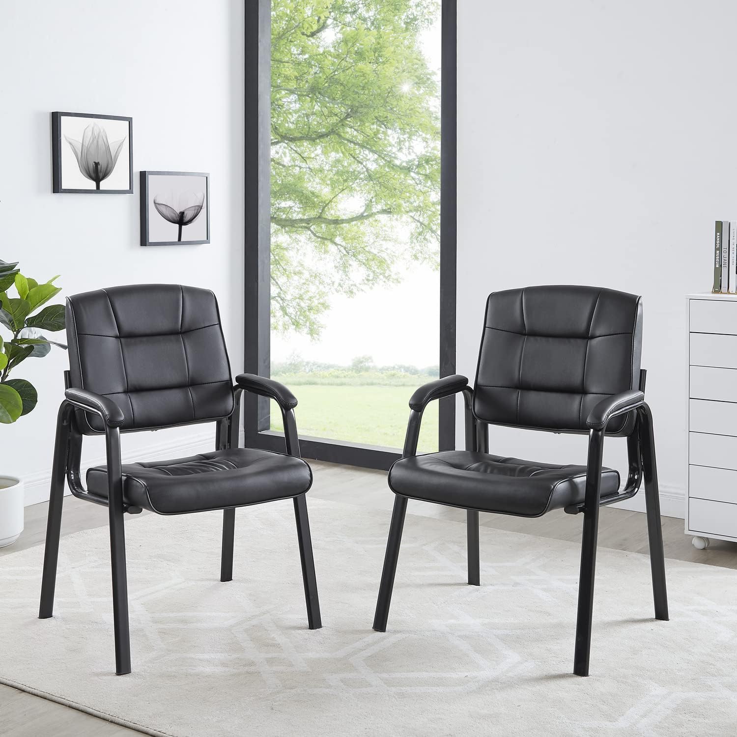 Naomi Home Silla de Oficina – Silla de Oficina – Silla de Oficina – Piel sintética, color negro