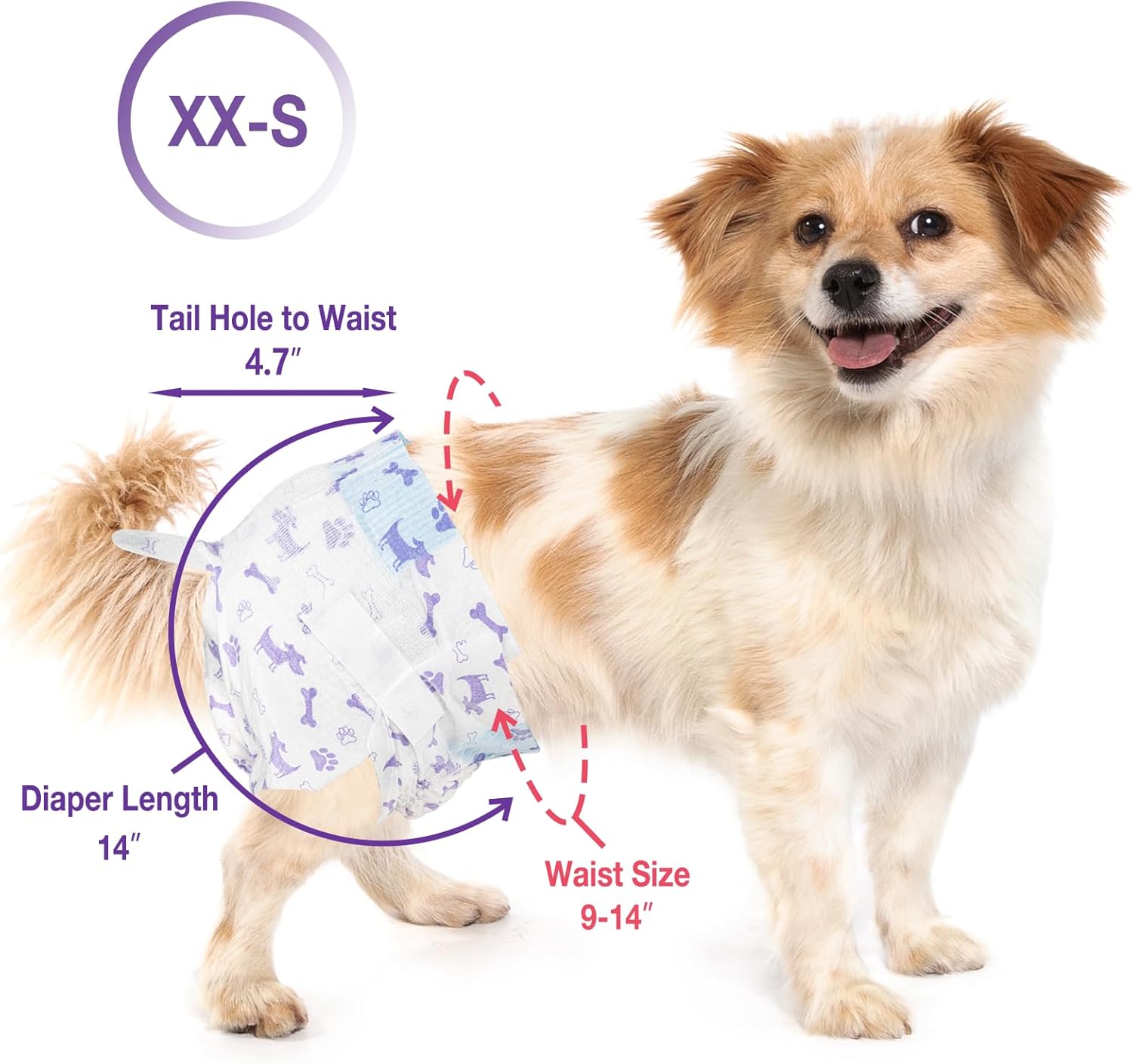 Pet Soft Pañales desechables para perras  Pañales desechables para perritos con indicador de humedad, pañales para cachorros y gatos, súper