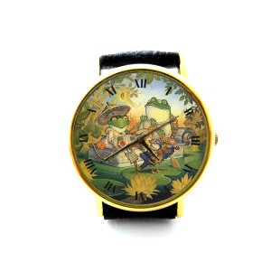 Frog River Cruise Leather Watch, Frog Boat Trip Ladies Watch, Unisex Watch, Funny Frog Jewelry P531 Frog River Cruise Leather Watch, Frog Boat Trip Ladies Watch, Unisex Watch, Funny Frog Jewelry P531