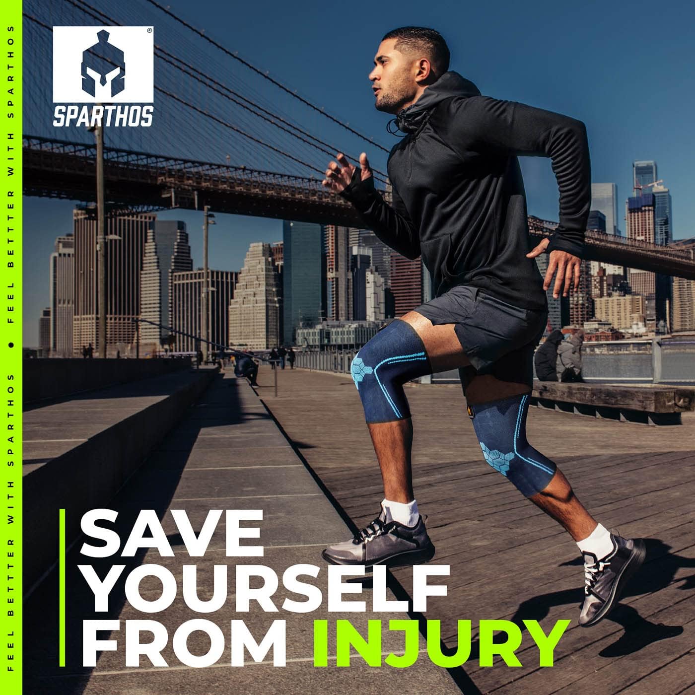 Sparthos Rodilleras de compresión (par)  Protección y apoyo articular para correr, deportes, alivio del dolor de rodilla  Rodillera para hombres y