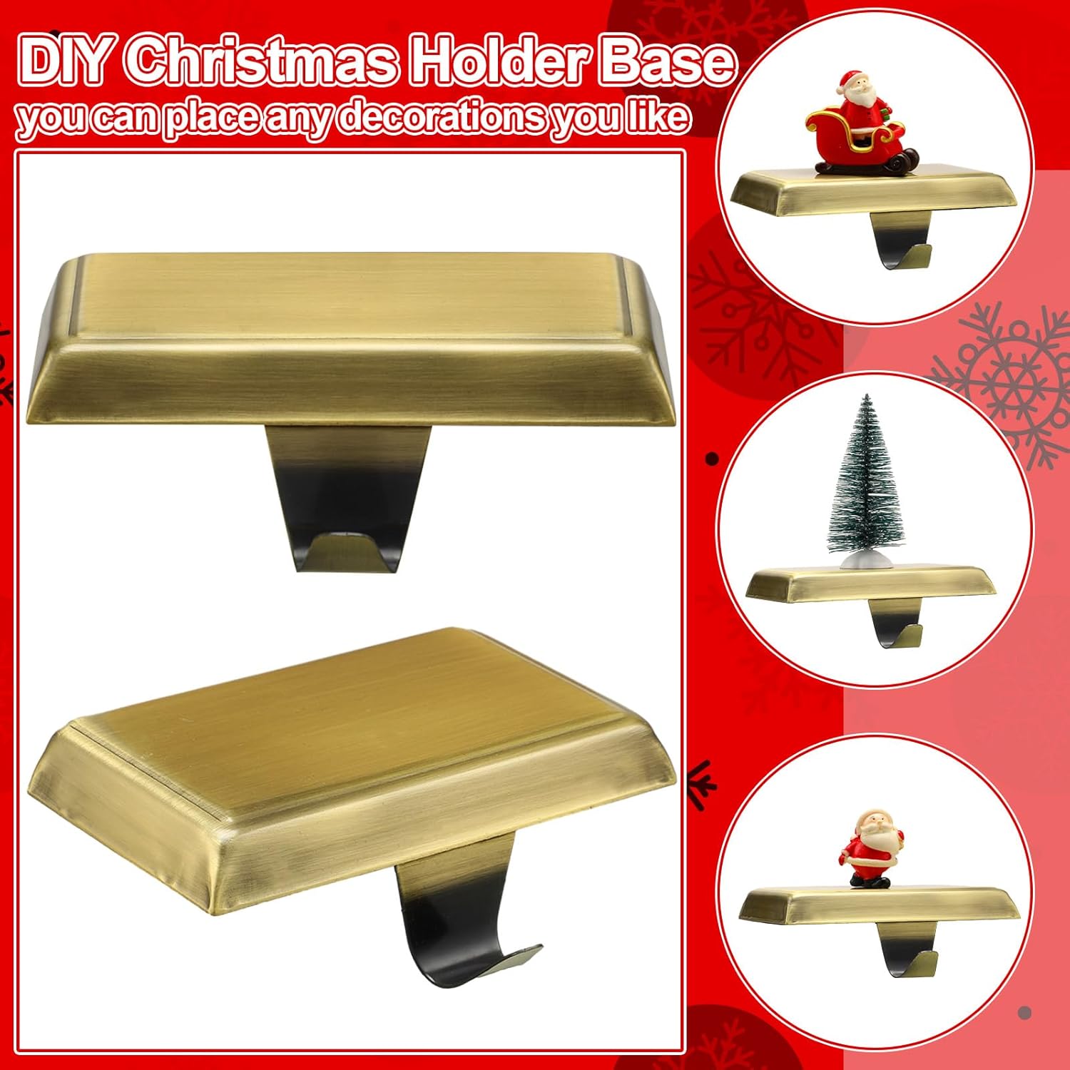 Soportes para calcetines de Navidad, para mantel y mantel, para calcetines de Navidad, de perfil bajo, ganchos con peso para medias pesadas, bases