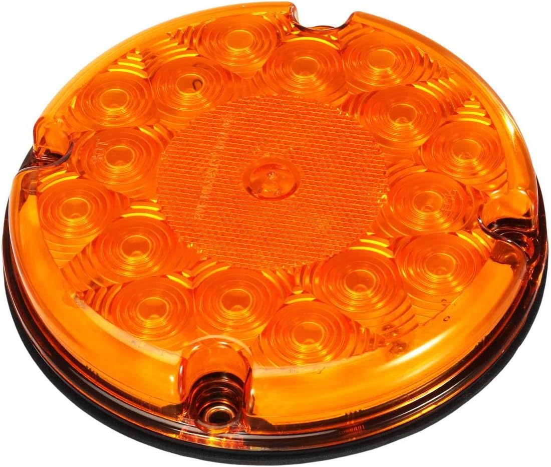 Partsam 2 luces traseras LED redondas de 7 pulgadas para remolque, 17 luces LED impermeables para estacionamiento, luces intermitentes con juntas