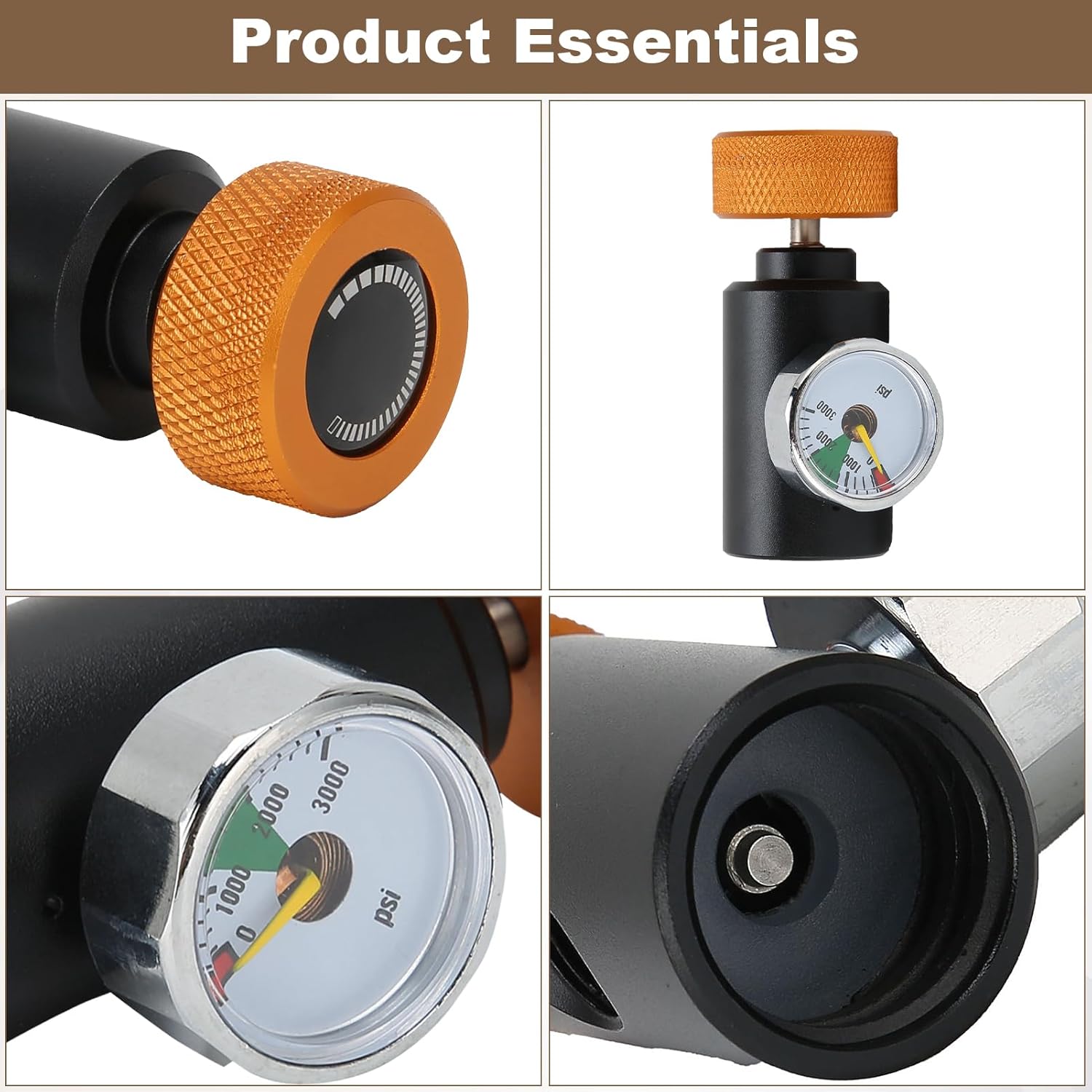 Pilipane Kit de conector de adaptador de recarga de tanque de CO2, adaptador de CO2 para fabricante de agua de corriente de soda con manómetro de