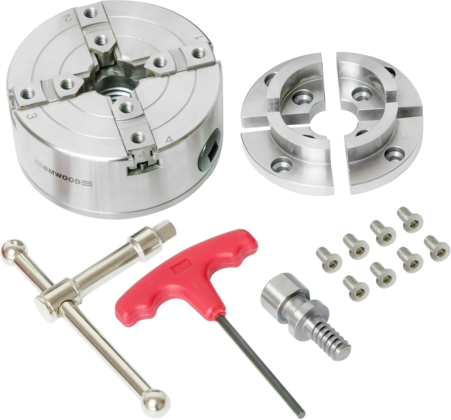 NCK-3.75ZN Portabrocas de torneado de madera de 3-34 pulgadas con rosca directa de 1 “x 8 TPI, tornillos de bloqueo para torneado inverso,