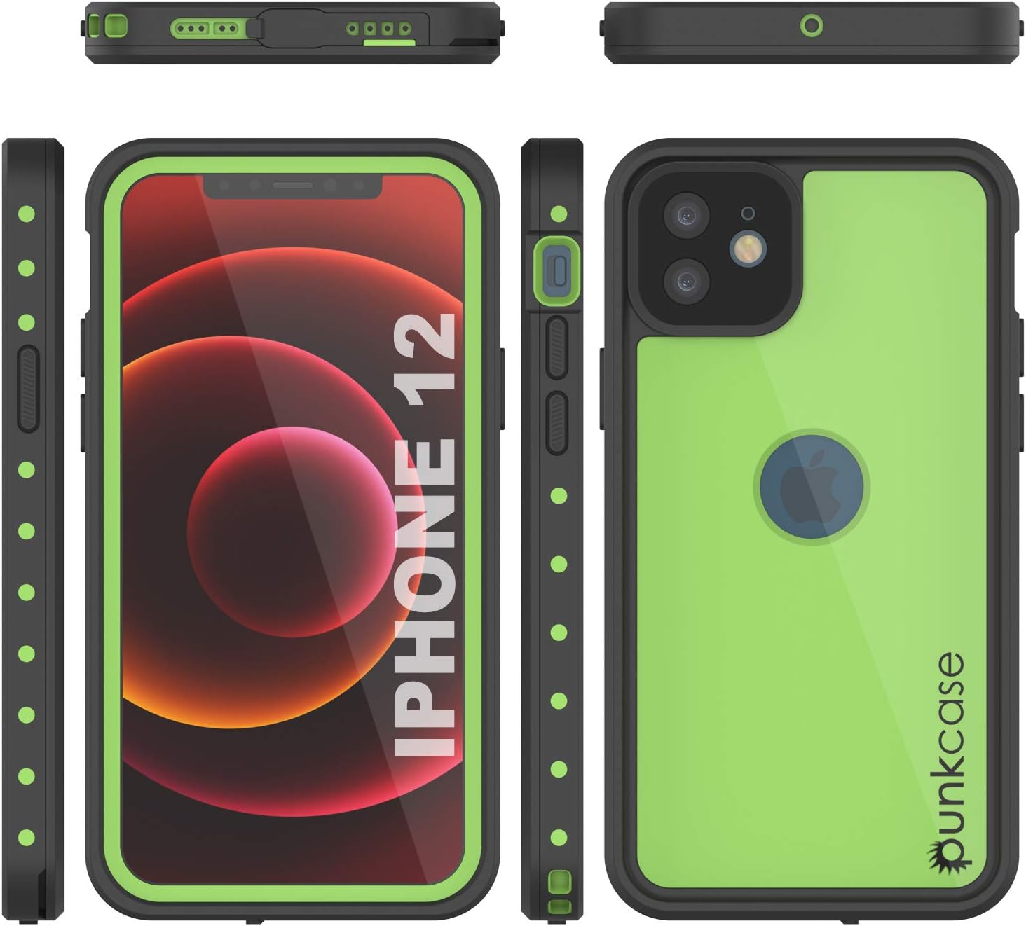 Punkcase Funda impermeable diseñada para iPhone 12 serie StudStar ajuste delgado certificado IP68 resistente a los golpes a prueba de suciedad a