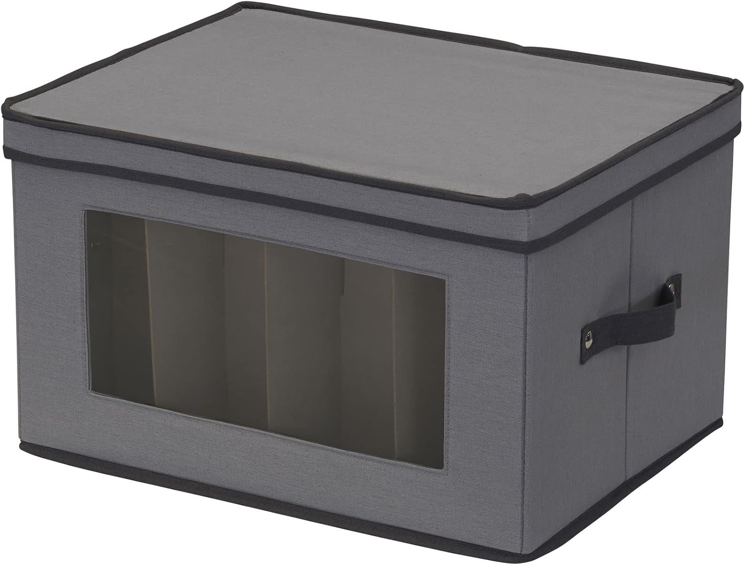 Household Essentials – Caja de almacenamiento de color gris para copas de tallo