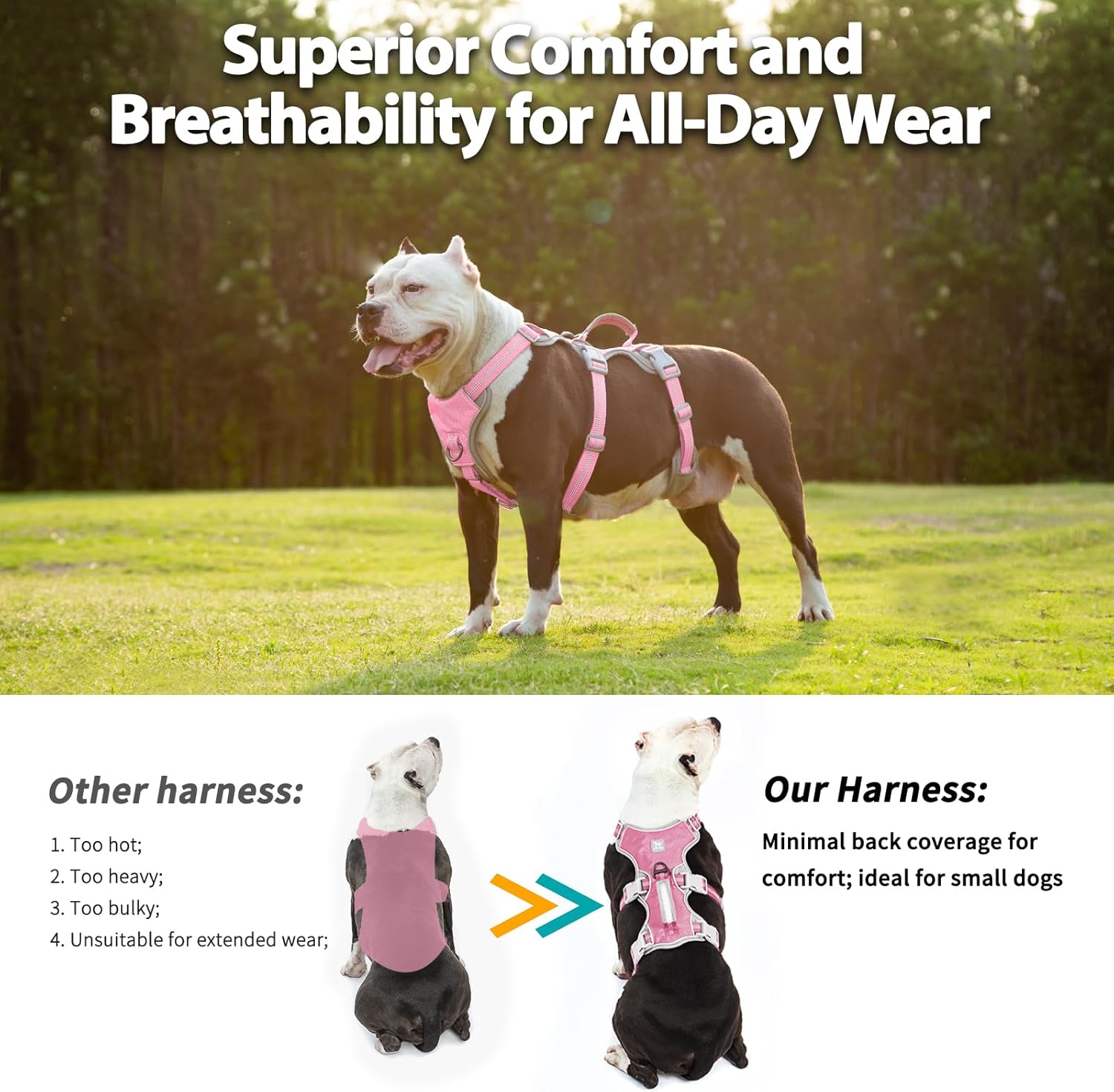 Arnés a prueba de escapes, arnés antideslizante para perro, arnés reflectante con asa, transpirable, duradero, chaleco ajustable para perros