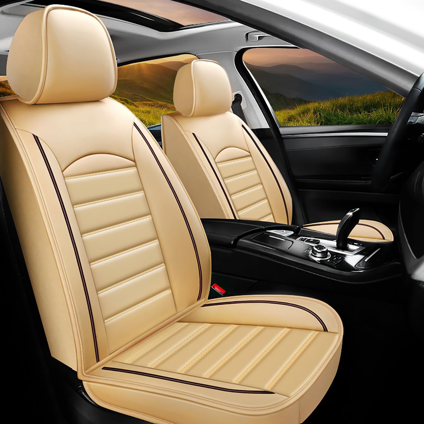 ROBECCHI Fundas de asiento de automóvil para Chevy Trailblazer 2021-2023, 5 fundas de asiento impermeables de piel sintética para asientos