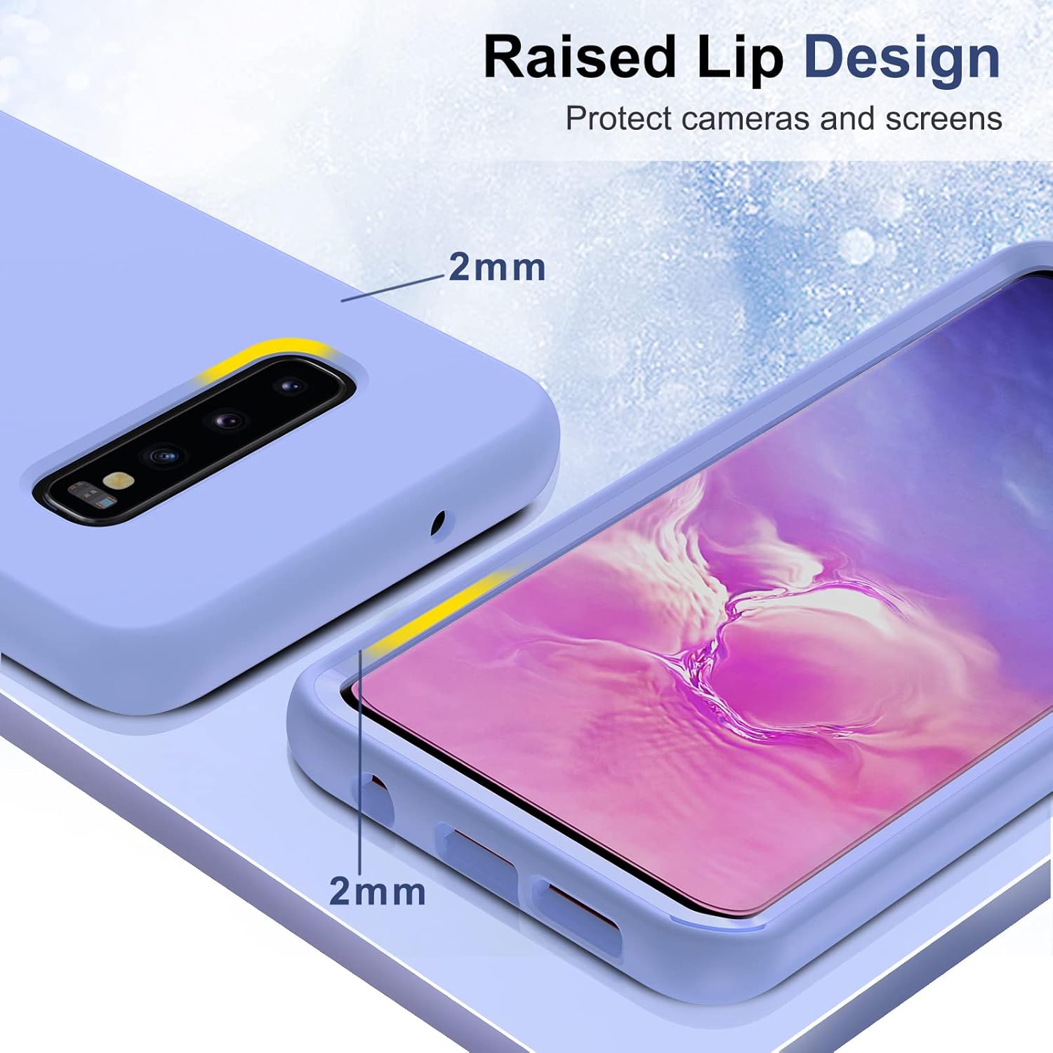 LeYi Funda para Samsung S10, Galaxy S10 de 6.1 pulgadas con 2 protectores de pantalla, funda protectora de silicona líquida suave a prueba de golpes