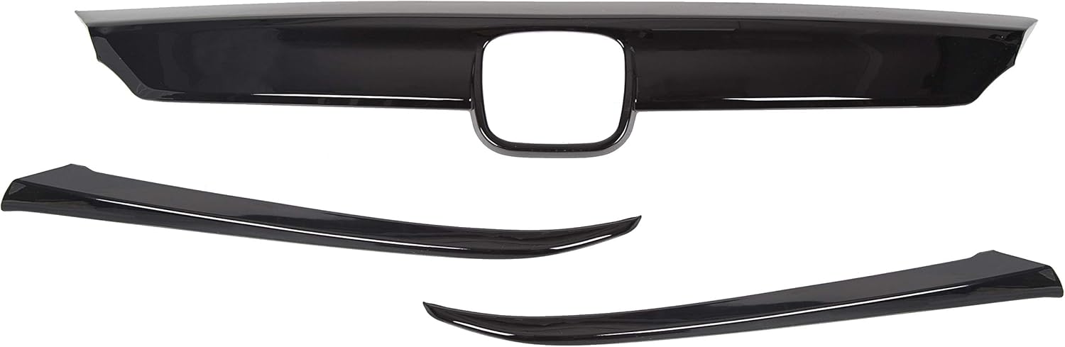 HECASA Cubierta de rejilla delantera compatible con Honda 10th Accord Sedan 4DR 2018 2019 2020 con moldura de párpado, parachoques de labios, negro