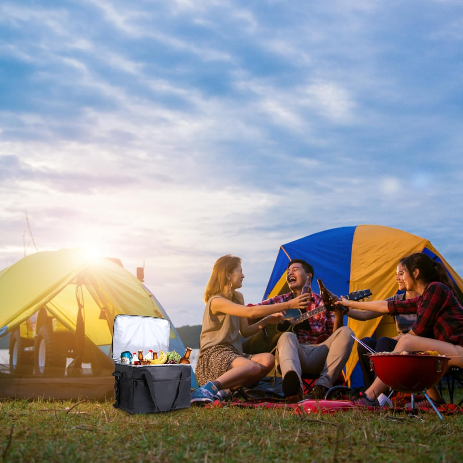 Bolsas enfriadoras  Mantiene el hielo 60 latas aisladas con correas ajustables para el hombro  Ideal para pícnics, barbacoas, camping, portón