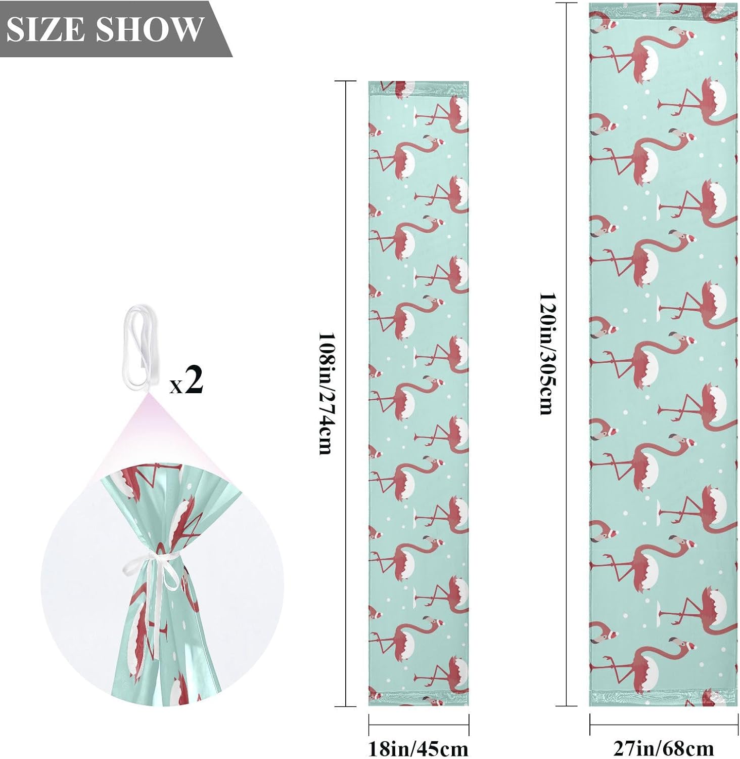 Christmas Flamingo Red Hat Table Runner Fall Table Runner for Kitchen Decorations Christmas Table Runner 120 Inches Long