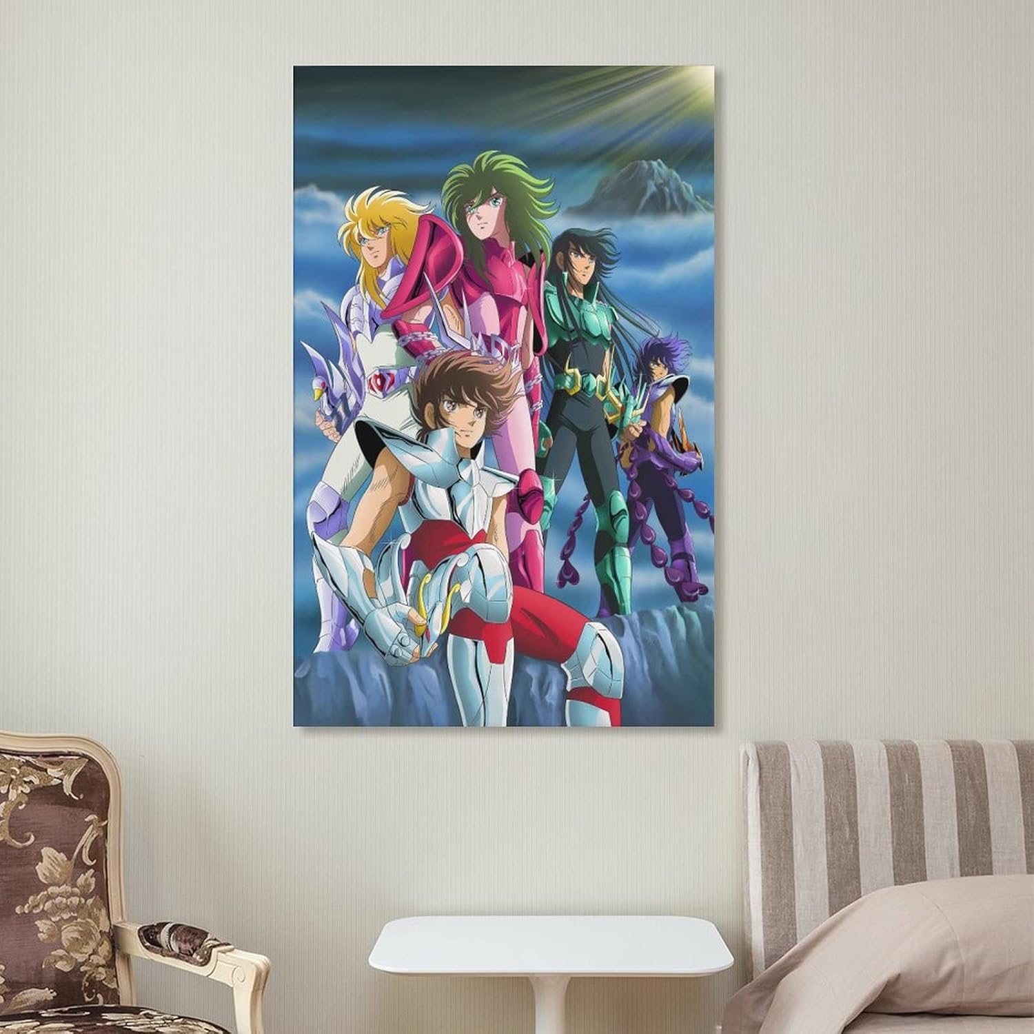 Pósteres de anime de Saint Seiya, los cinco santos de bronce principales Pegaso, póster genial para dormitorio de niños, impresiones artísticas en