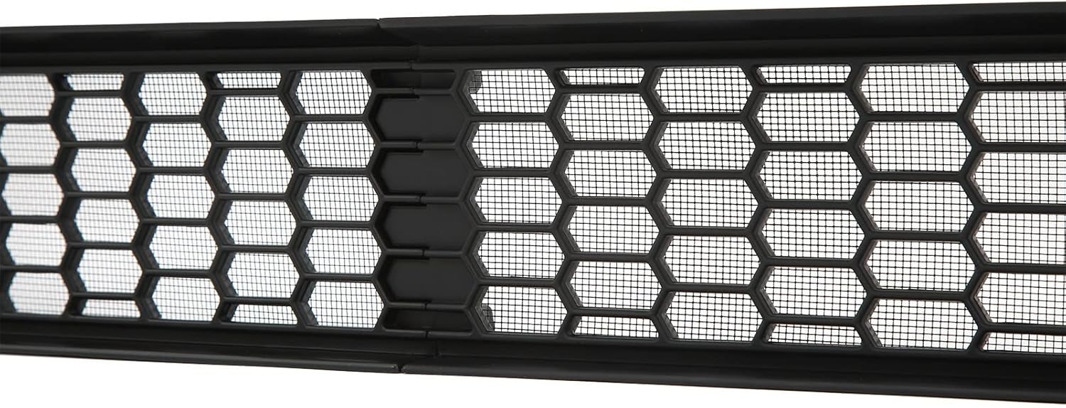 Rejilla delantera de malla, 2 unidades, ABS antidesgaste, color negro brillante, práctica rejilla de ventilación para parachoques de automóvil,