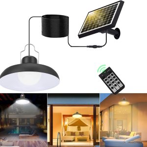 GUYULUX Luces solares para exteriores, lámpara colgante solar LED de 2800 K, 4500 K, 6500 K, iluminación regulable con control remoto, cable de 16.4 GUYULUX Luces solares para exteriores, lámpara colgante solar LED de 2800 K, 4500 K, 6500 K, iluminación regulable con control remoto, cable de 16.4