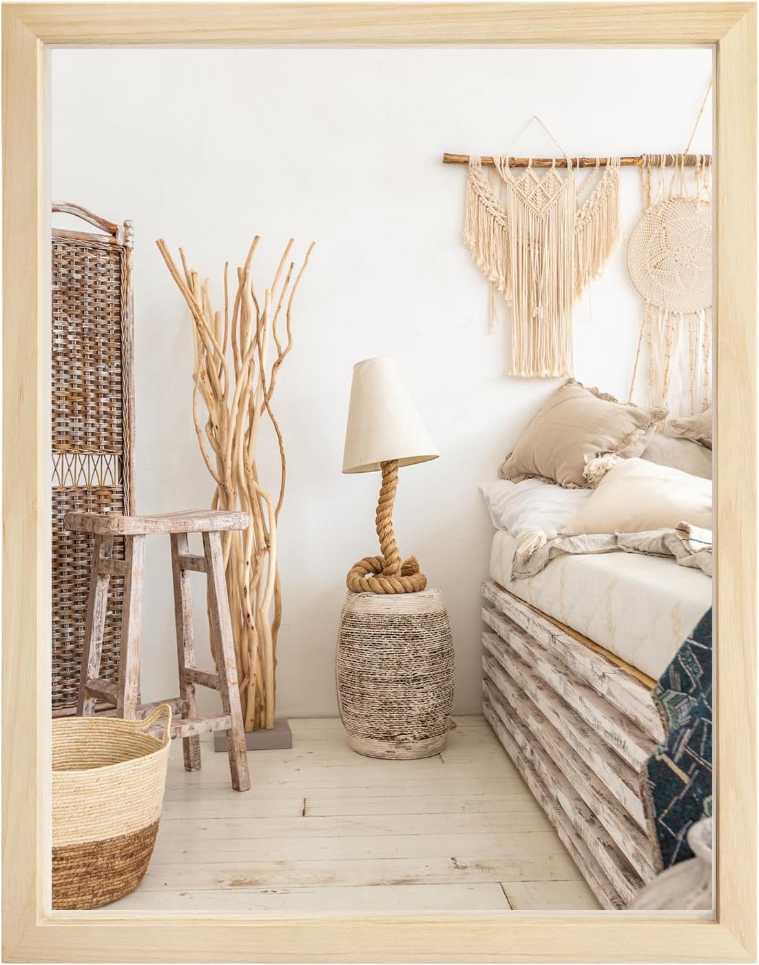 Espejo de madera rústica para pared, 20 x 28 pulgadas, espejo de decoración de granja hecho a mano, perfecto para baño, dormitorio, entrada, sala de