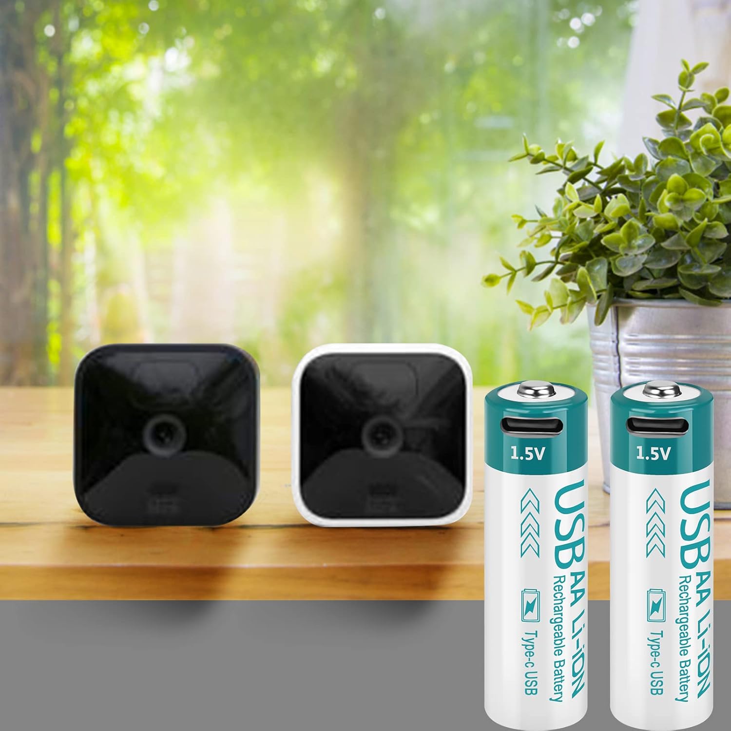 winbasic Paquete de 4 baterías de litio recargables por USB de 1.5 V, tamaño AA, de larga duración, doble A, 2600 mWh para dispositivos de oficina