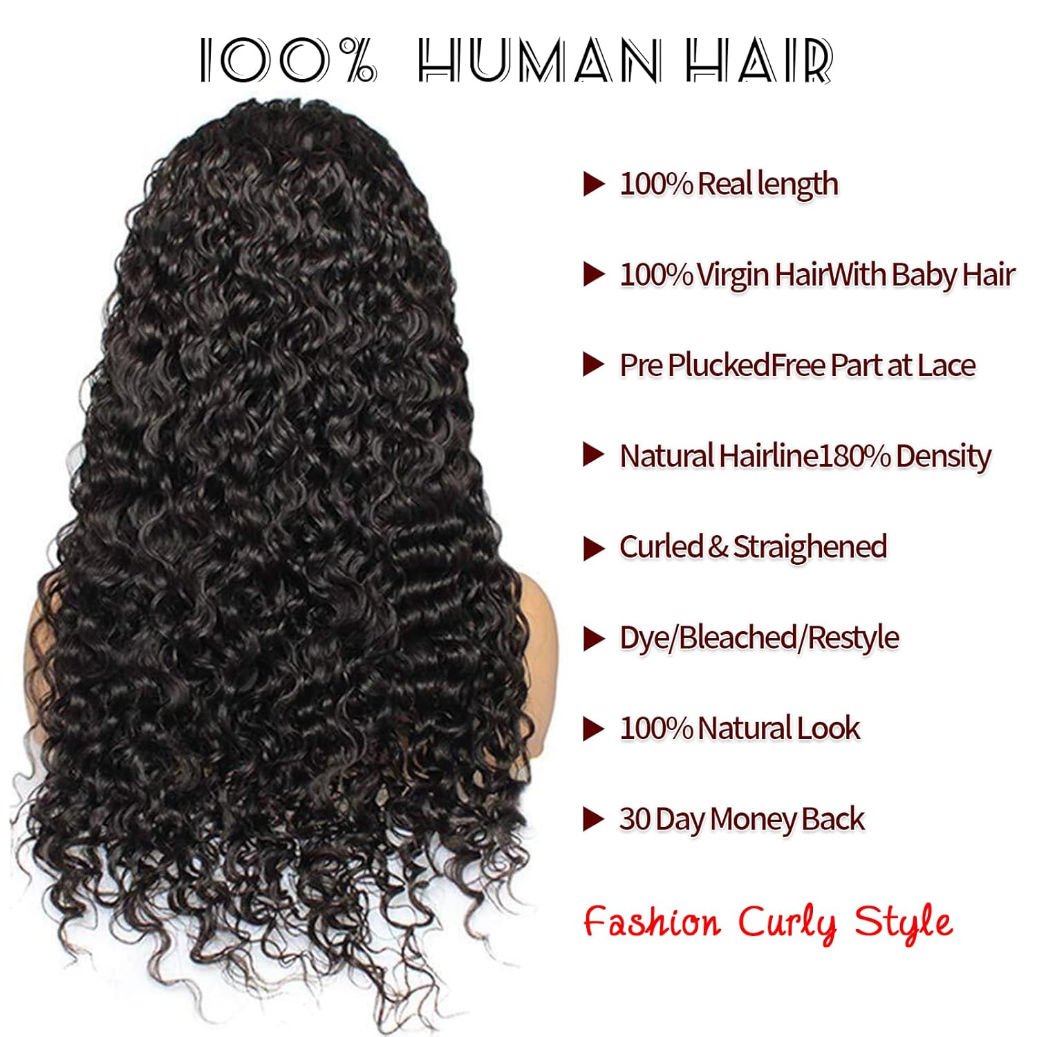 NANTLIY Pelucas de cabello humano brasileño ondulado con encaje frontal de 13 x 4 pulgadas, prearrancado, densidad del 180%, para mujeres negras,