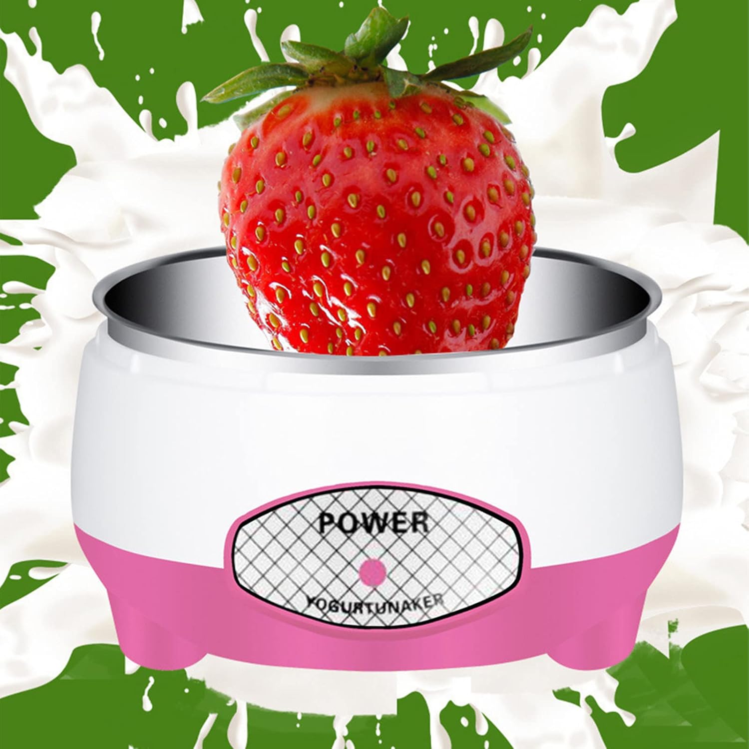 Máquina para hacer yogur, máquina para hacer yogur griego, máquina de yogur con maceta interior de acero inoxidable, máquina automática de yogur,