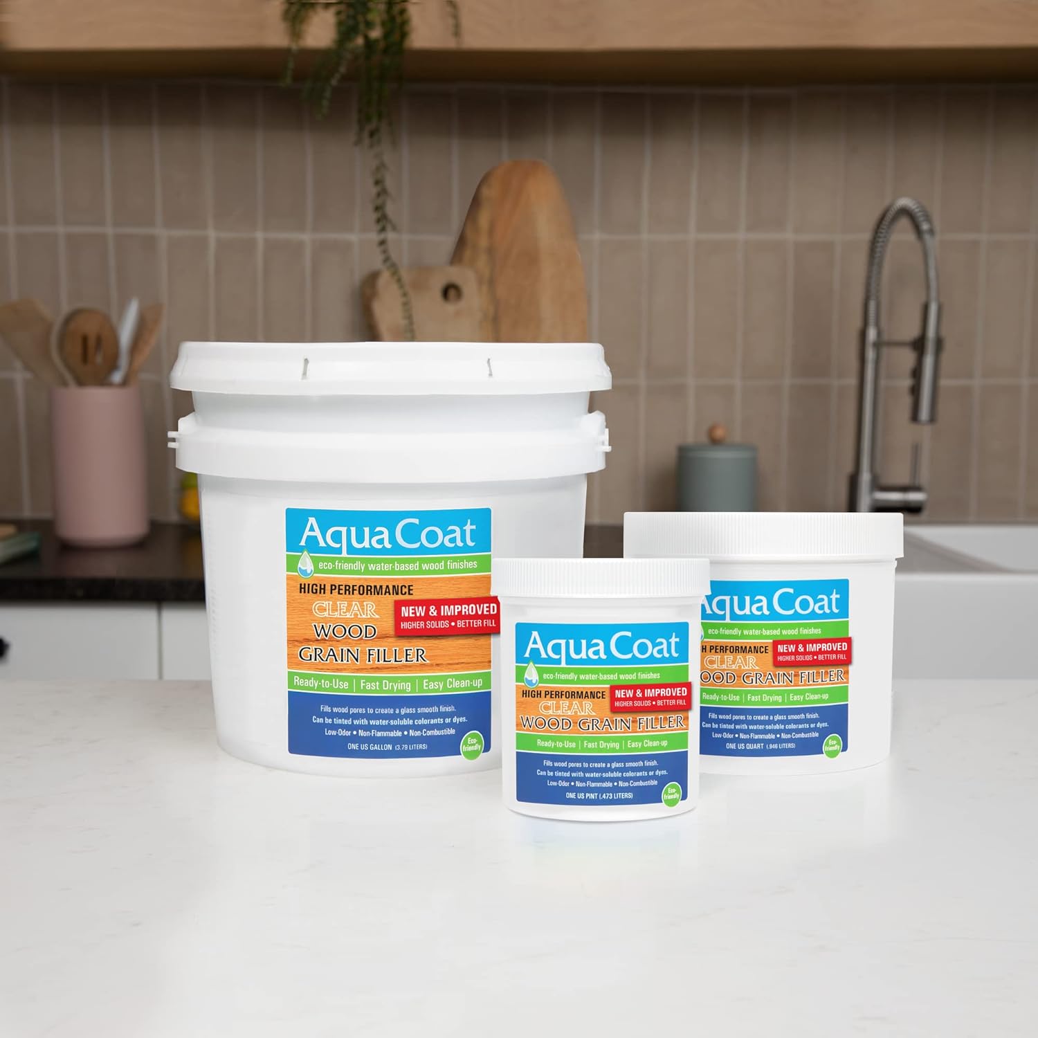 Gel de relleno de grano de madera transparente de alto rendimiento a base de agua, ideal para mejoras del hogar y profesionales de la carpintería de