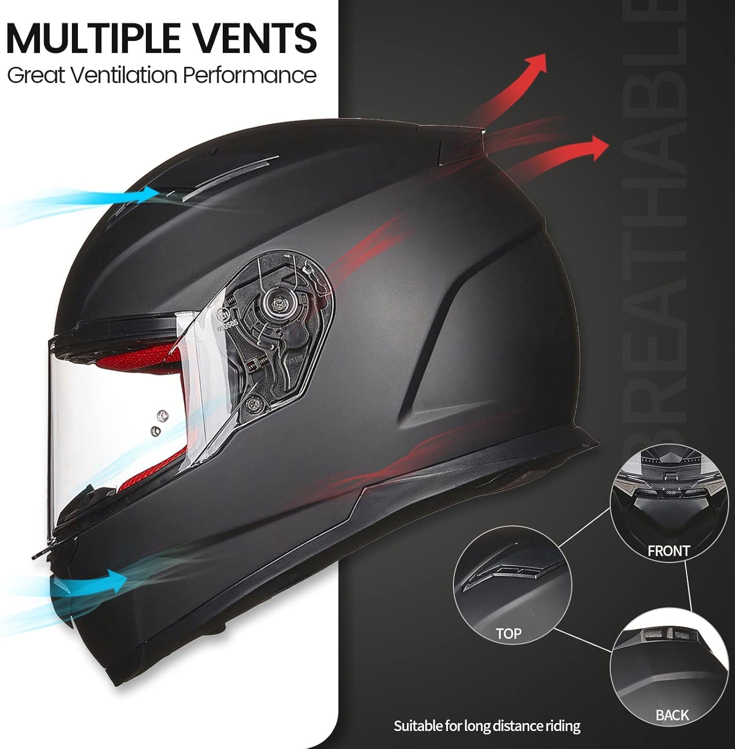 ILM Casco de motocicleta de cara completa para hombres y mujeres, casco deportivo dual Pinlock anti niebla para motos de nieve para adultos, modelo