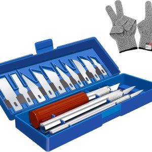 Juego de cuchillos profesionales Exacto con cuchillas de cuchillo Exacto, cuchillas duraderas recubiertas de nitruro de circonio, guantes grandes Juego de cuchillos profesionales Exacto con cuchillas de cuchillo Exacto, cuchillas duraderas recubiertas de nitruro de circonio, guantes grandes