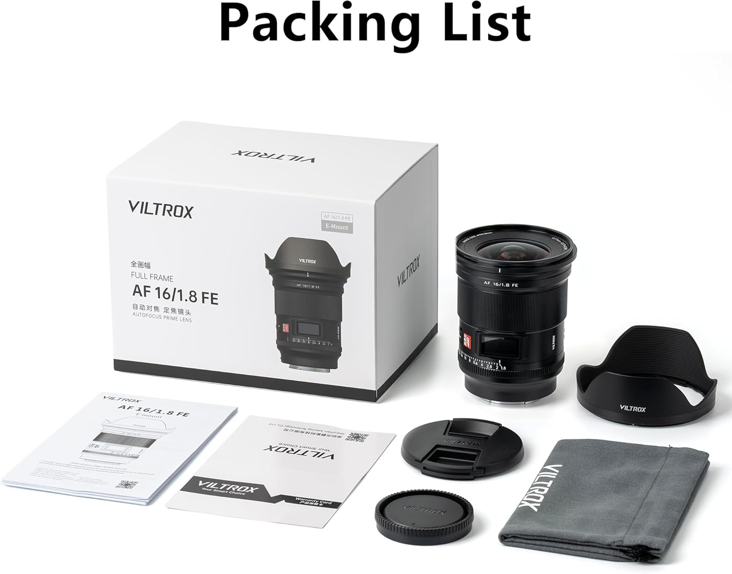 VILTROX Lente de enfoque automático gran angular de 0.630 in F1.8 f1.8 Pro Level FE con pantalla LCD compatible con cámaras sin espejo Sony E-Mount