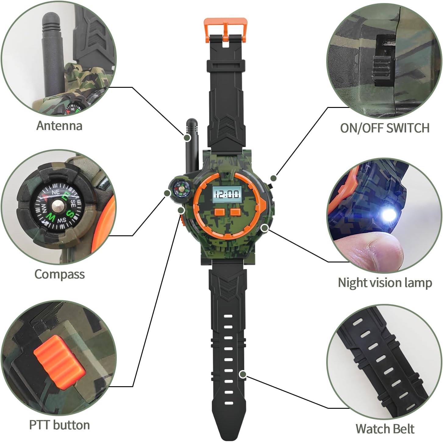 Walkie Talkies recargables para niños, radio Walky Talky con linterna para niños, juego al aire libre, interfono, regalos para niños y niñas (2