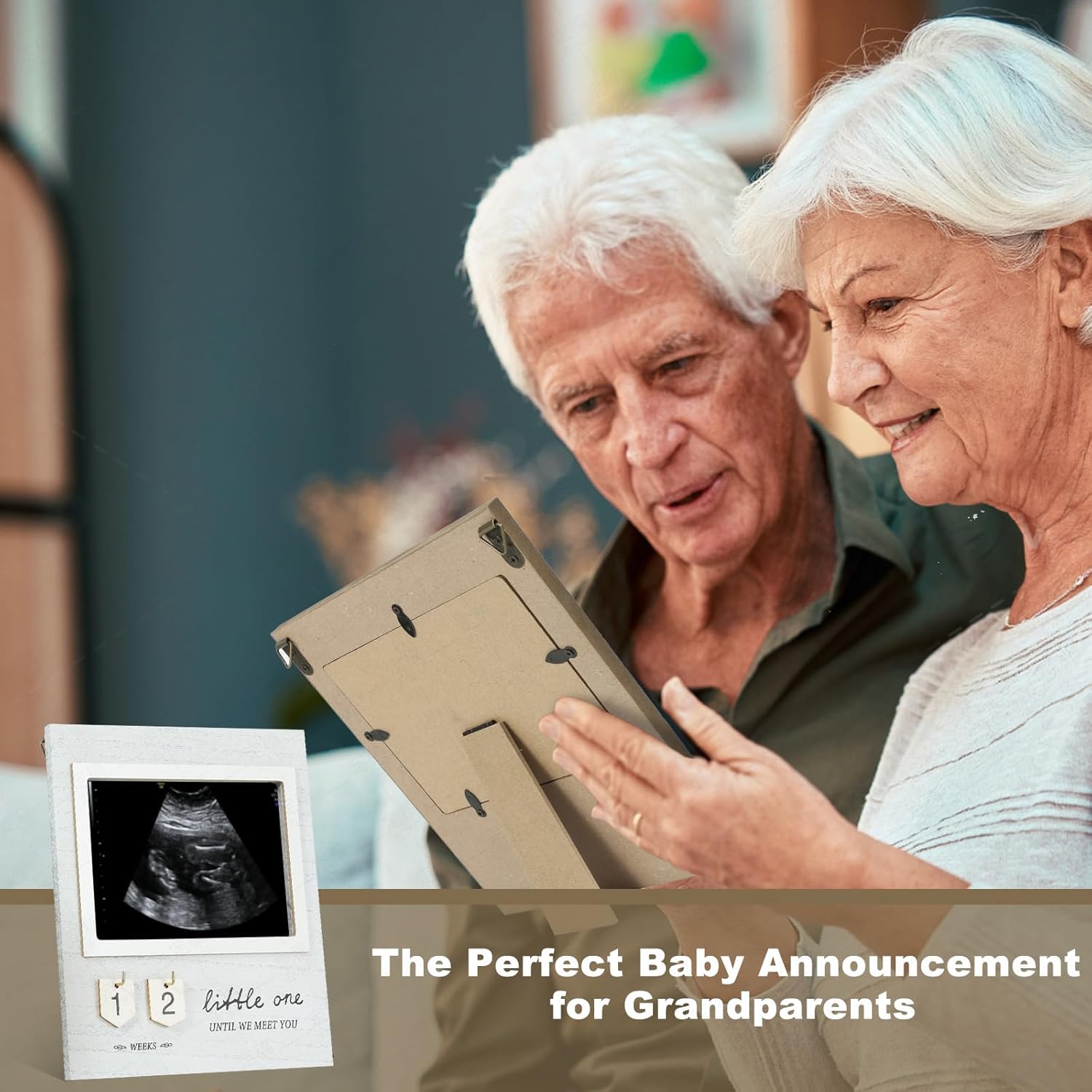 Marco de fotos con ultrasonido de cuenta regresiva para bebés, regalo de embarazo para futuros padres, regalos de anuncio de bebé, marco de fotos de