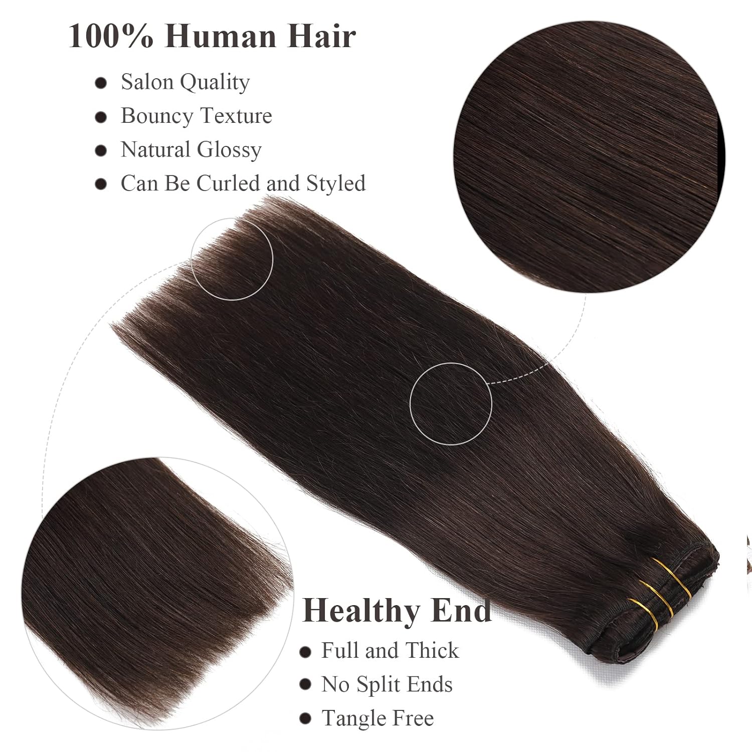 Extensiones de cabello humano con clip, 4.23 oz, 7 unidades, extensiones de cabello humano con clip, de 20 pulgadas, extensiones de cabello humano