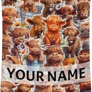 Manta personalizada de vaca de las tierras altas con nombre para niños, aldults, suave, mullida y acogedora, manta de tamaño manta de 50 x 60 Manta personalizada de vaca de las tierras altas con nombre para niños, aldults, suave, mullida y acogedora, manta de tamaño manta de 50 x 60