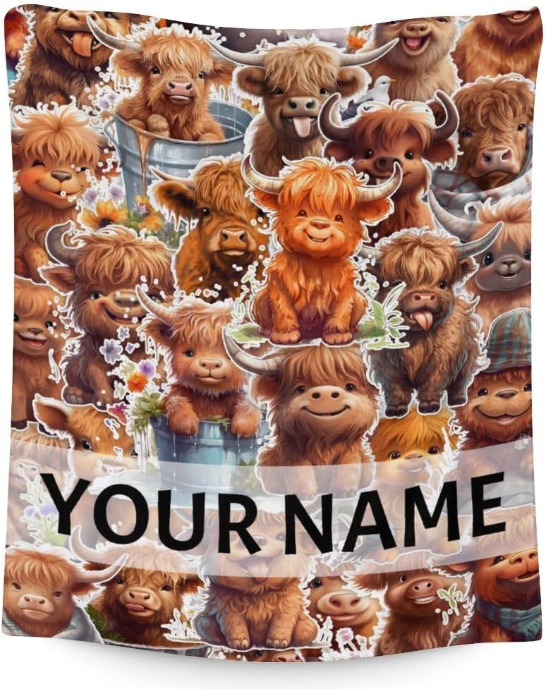 Manta personalizada con nombre para niños, suave, mullida y acogedora, 40 x 50 pulgadas, tamaño cuna, para sofá, oficina, color marrón, lindas