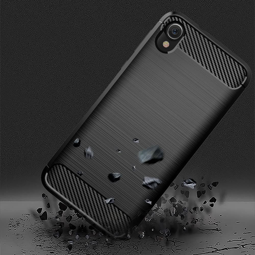 Asuwish Funda compatible con Moto E6 y protector de pantalla de vidrio templado, accesorios de celda de película, cubiertas delgadas de silicona
