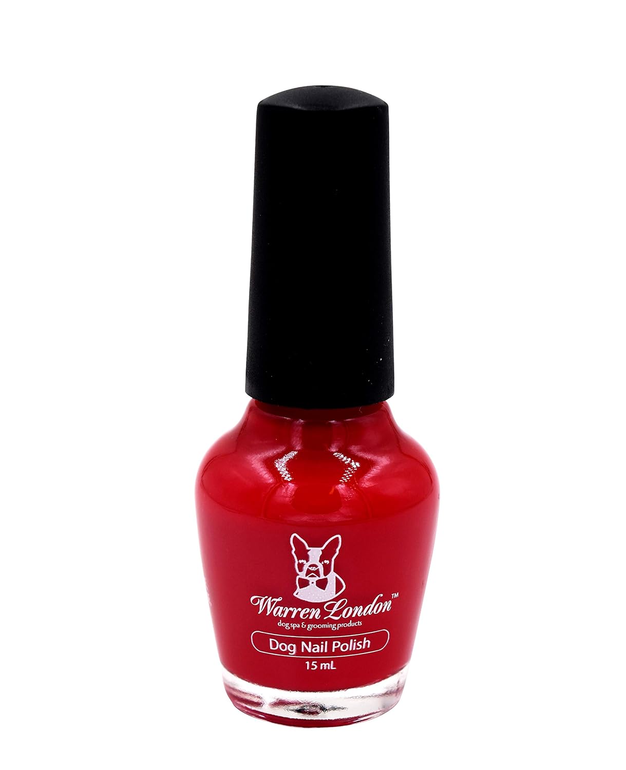 Warren London Esmalte de uñas para perros en una botella, cobertura y color premium, fabricado en Estados Unidos, rojo