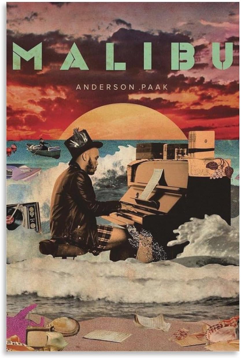 DAXXIN Anderson – Póster de lona 013 de Paak Malibu 013, pintura artística decorativa para pared, sala de estar, dormitorio, decoración, regalo, sin
