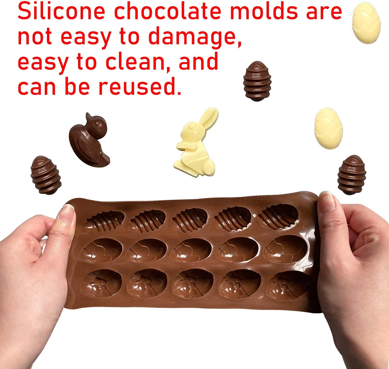 Moldes para huevos de Pascua, moldes de chocolate, utilizados para hacer, moldes de dulces de chocolate de conejo de Pascua, huevos de Pascua y