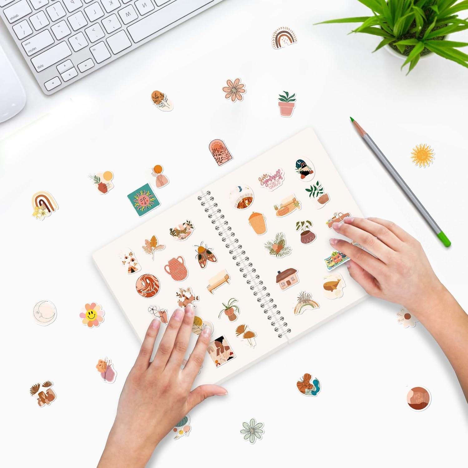 Libro de almacenamiento de calcomanías reutilizables, álbum de colección, calcomanías en blanco, libro organizador tamaño A5 con 40 hojas de papel