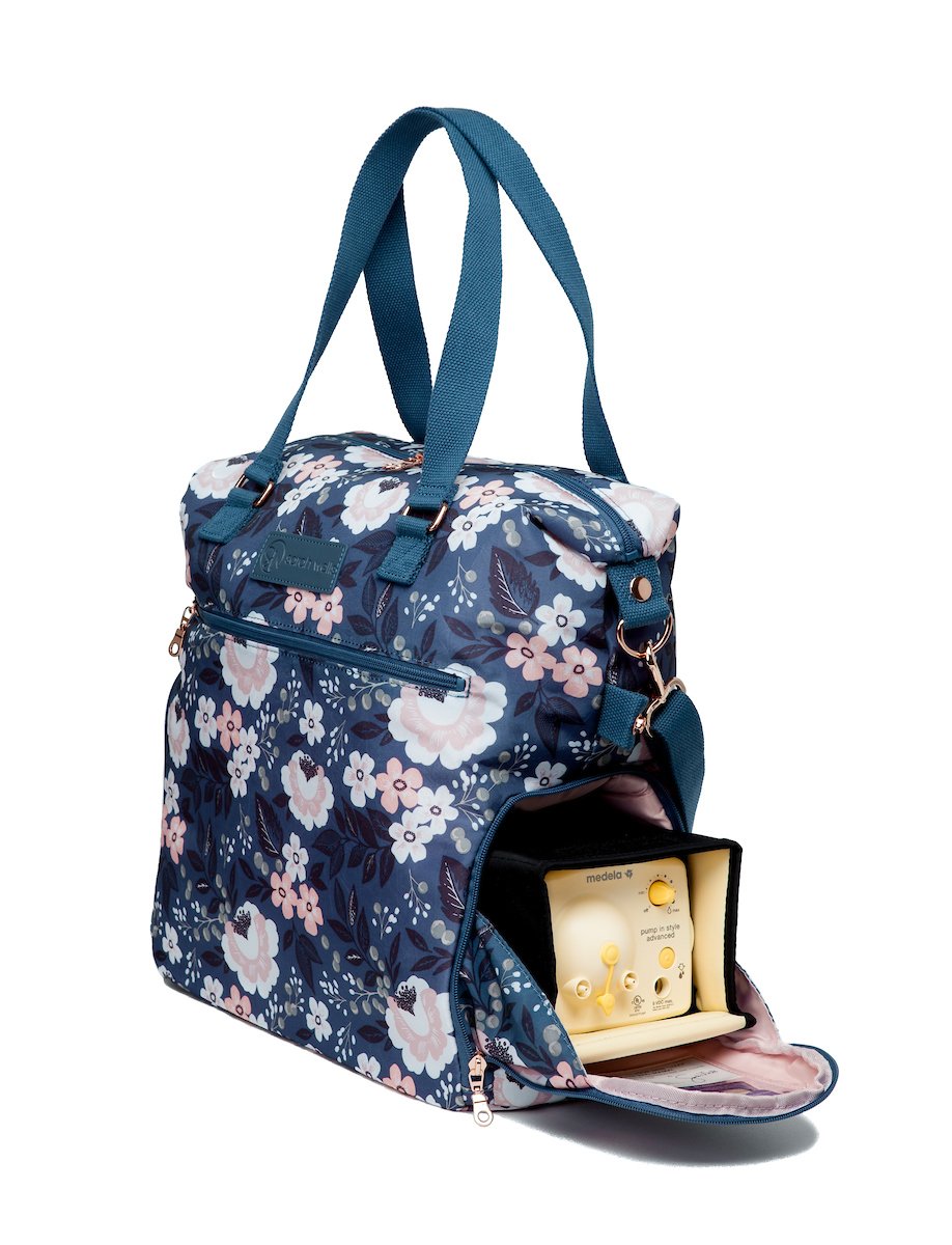 Sarah Wells Lizzy – Bolsa para extractor de leche, compatible con Spectra, Medela y más, bolsillo aislante para enfriar (color floral Le)