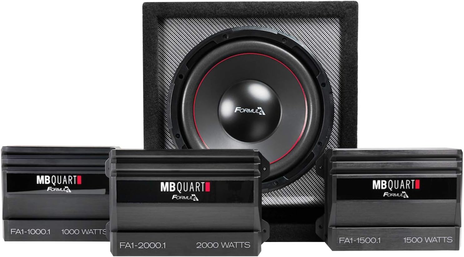 MB Quart FA1-1000.1 Amplificador de audio para automóvil de canal mono (negro) – Amplificador clase SQ, 1000 vatios, estable de 1 ohmio, cruce
