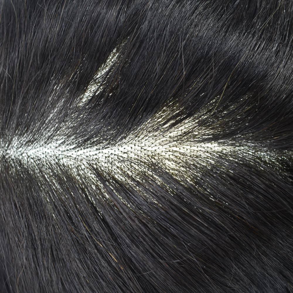 RESHE Sistema de cabello para hombres, pieza de cabello humano real, pieza fina mono para hombre, postizo de encaje frontal, unidad de cabello para