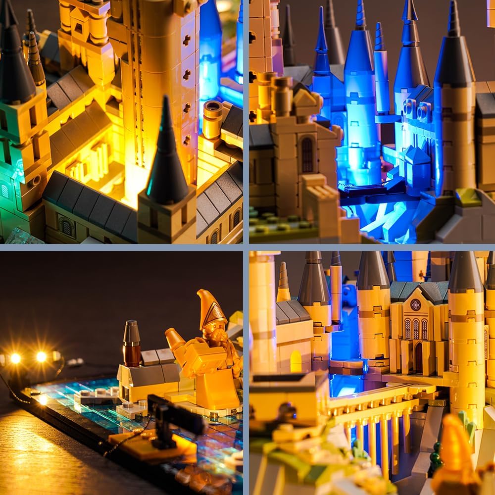 BrickBling Kit de iluminación LED para Lego Castle and Grounds Building Set, compatible con Lego 76419-Lights solamente, sin modelo