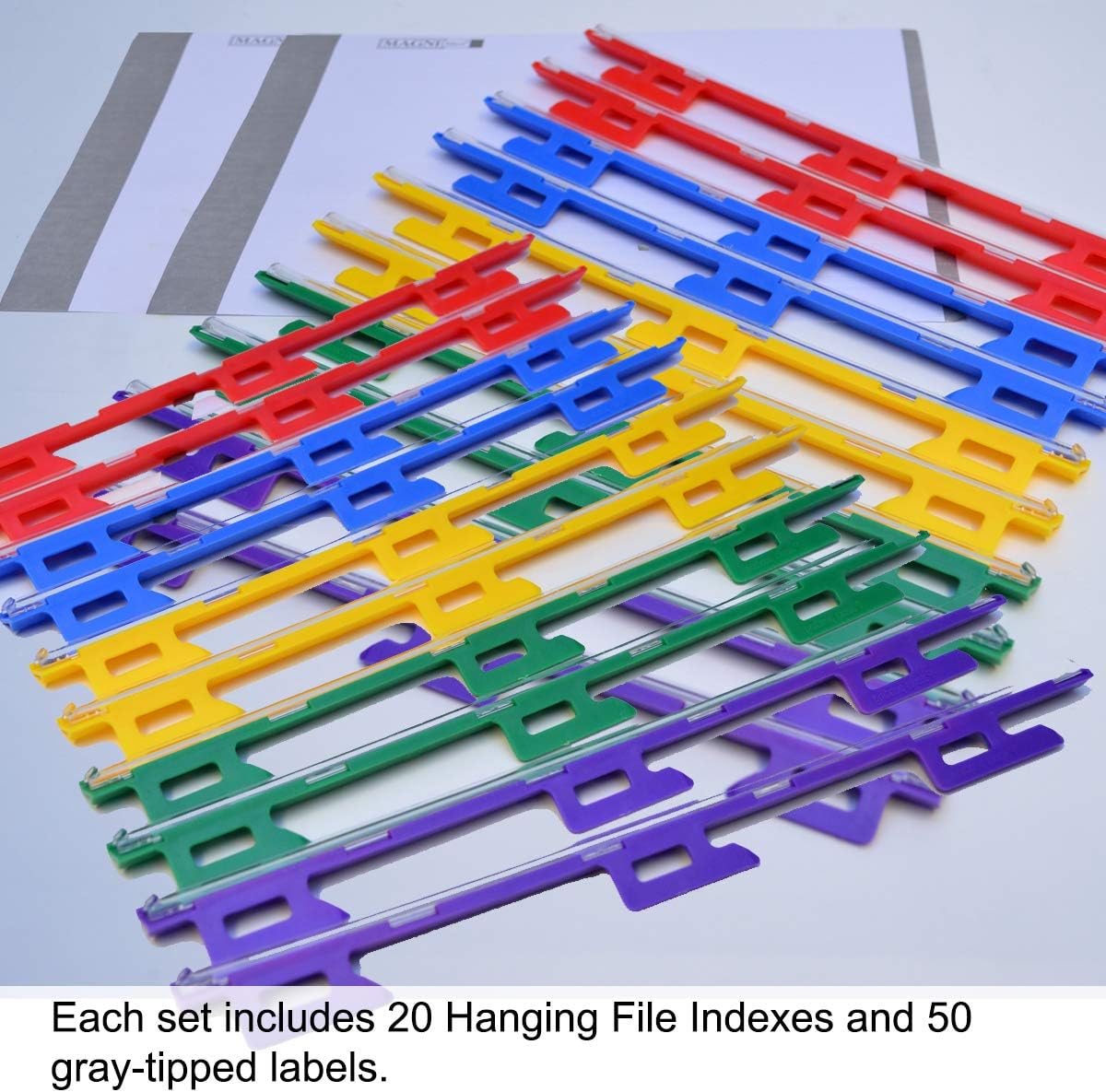 Ultimate Office MagniFile – Pestañas insertables para carpetas de archivos. Índices que duplican el tamaño de los títulos de tus archivos para