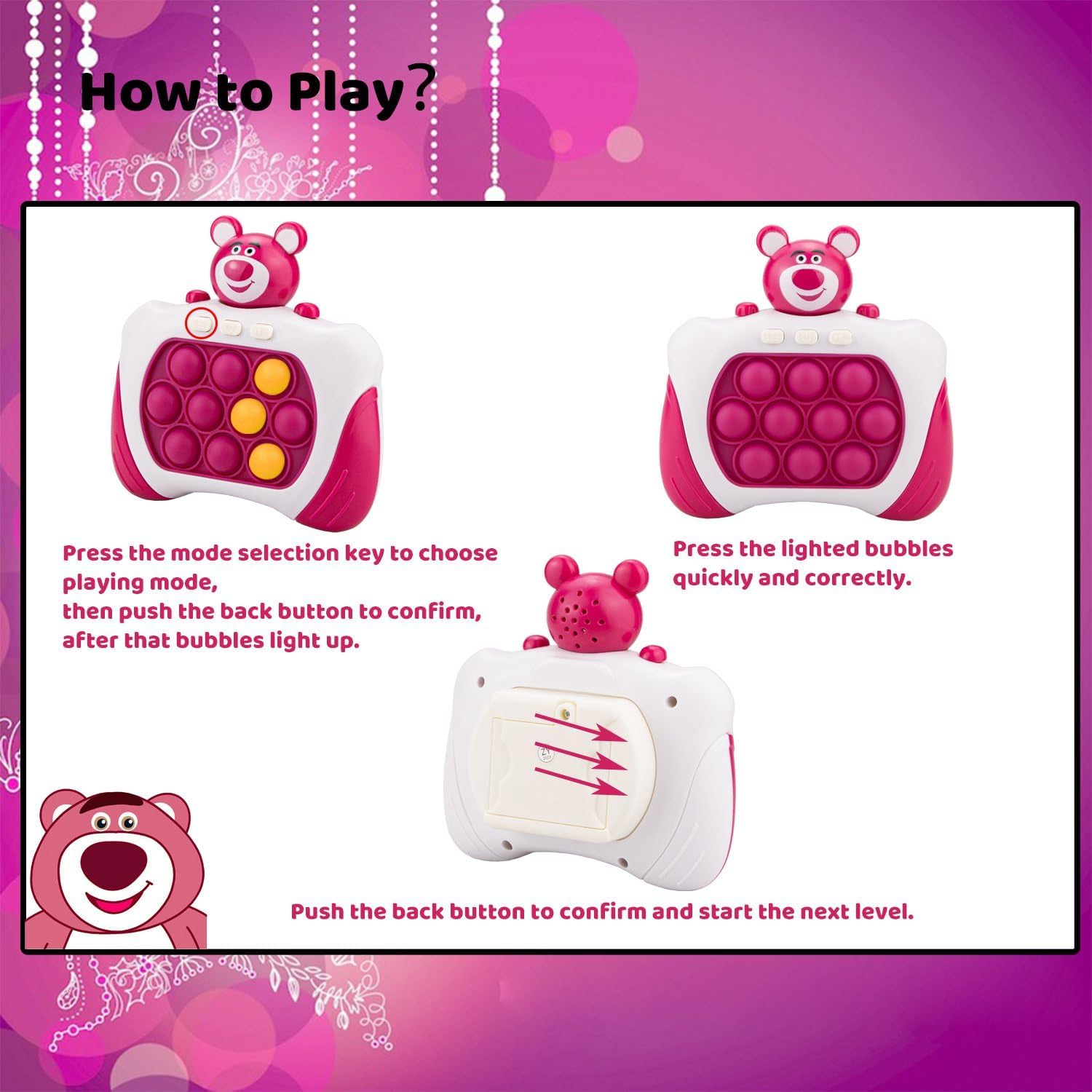 Juguete para ansiedad de presionar burbujas rápidas, juego sensorial interactivo de empuje rápido, juego de botón para niños y adultos, juguete de