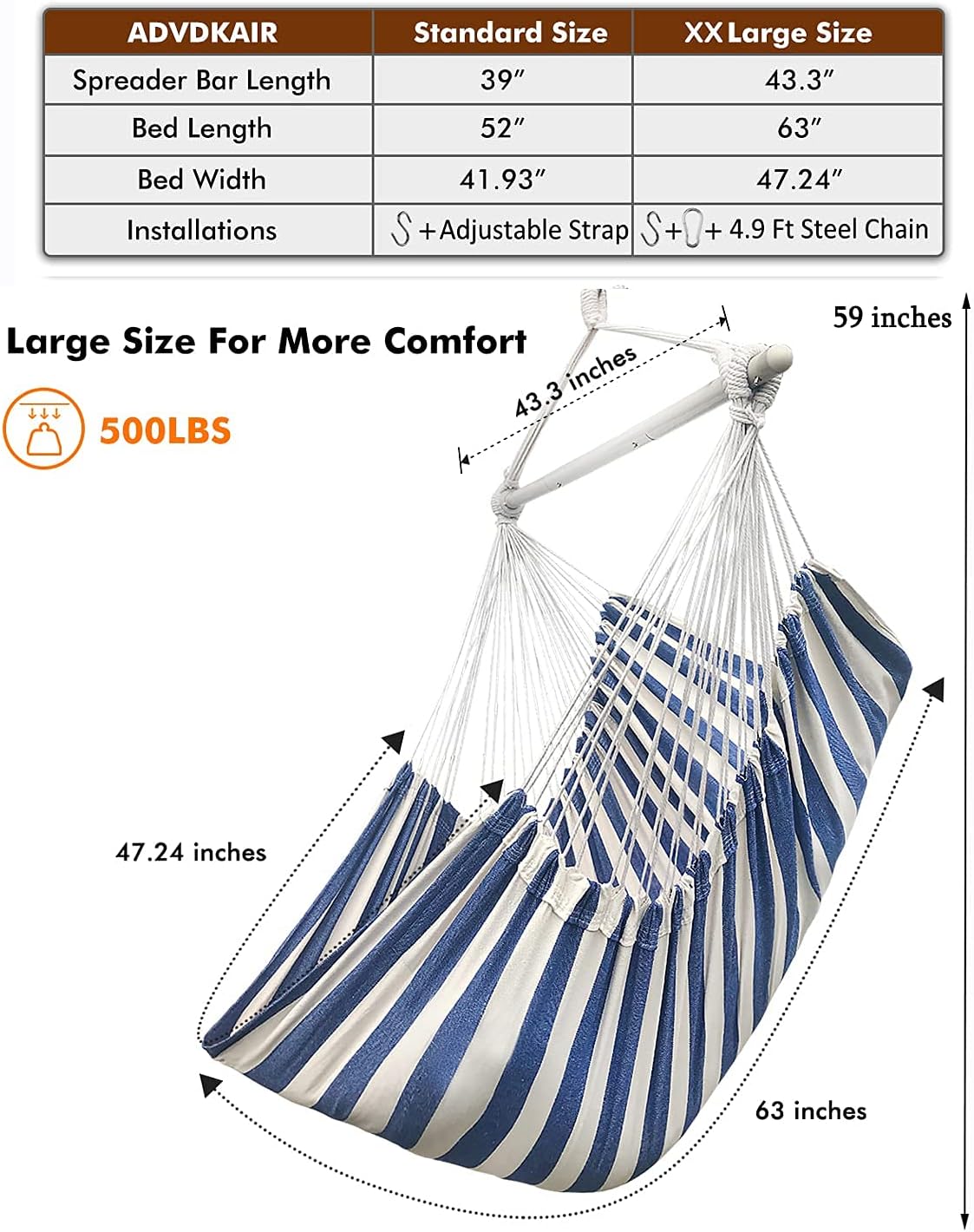 Silla grande grande grande para colgar con hamaca grande para colgar