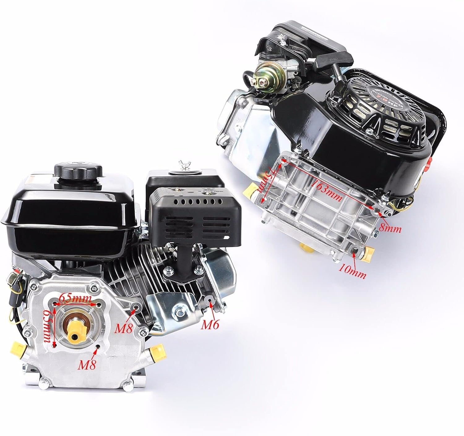 GDNTMU Motor de gas de 7.5 HP, motor de gasolina de grado industrial de 4 tiempos, 210 CC OHV, eje horizontal, retrocesoarranque de tracción, motor